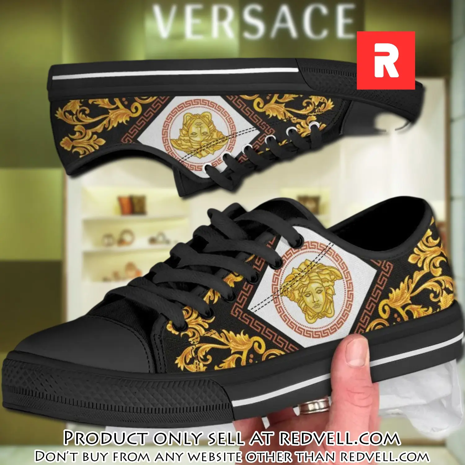 Versace medusa low top canvas shoes luxury brand gifts for men women rv4508429